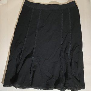 Areli Black Skirt with Ruffle Trim Size 10